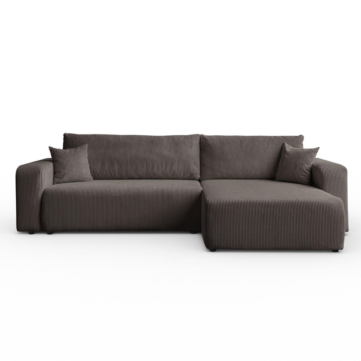 ECKSOFA Sofia in L-Form 277 x 143 cm Schlaffunktion Bettkasten Couch Cord universale Seite, hellbraun - Hellbraun, Kunststoff (143/83/277cm) - Margaret Hadas24