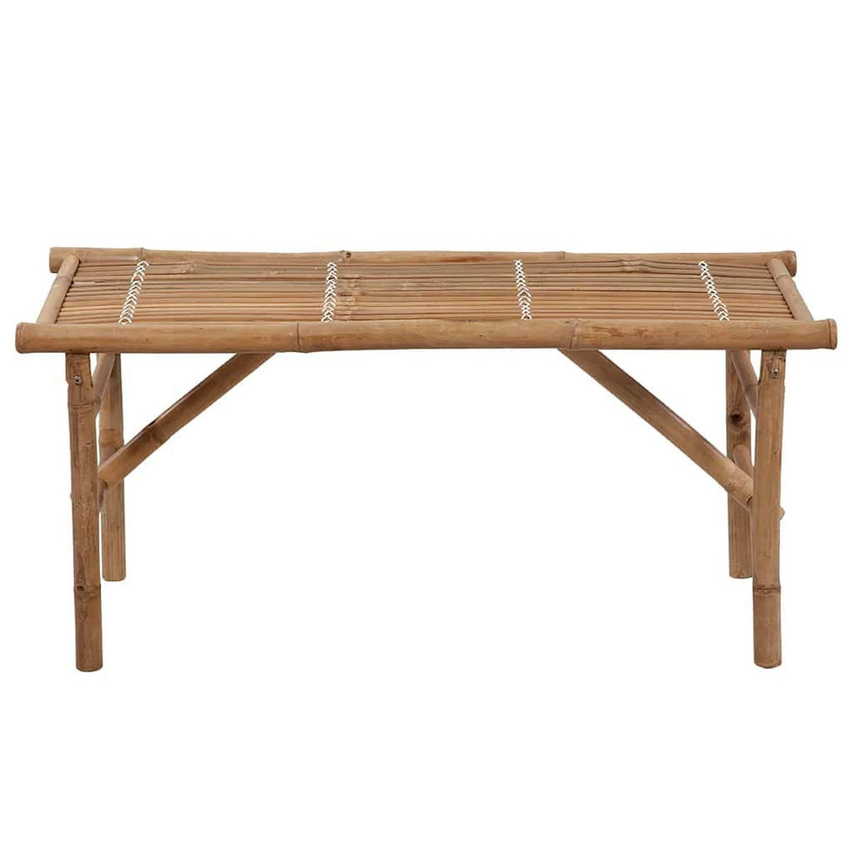KLAPPBARE Gartenbank mit Auflage 118 cm Bambus - Rot, Holz (38/45/118cm) - furnicato