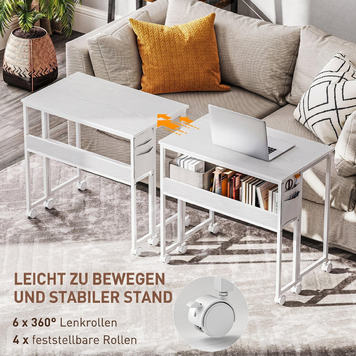 SCHREIBTISCH Weiß 50.0/80.0/75.0 cm - Weiß, Holzwerkstoff (50/80/75cm)