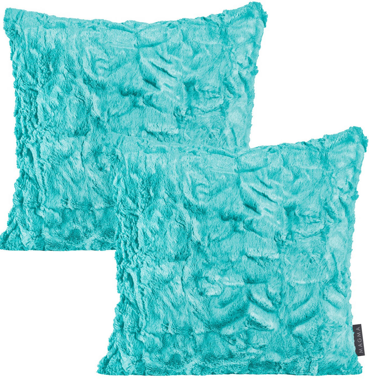 KISSENHÜLLE 2er Set Fluffy 40/40 cm türkis - Türkis, Textil (40/40cm) - Magma Heimtexx
