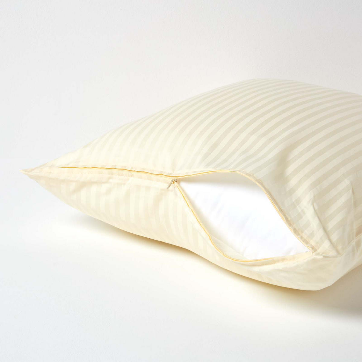 KISSENBEZUG Damast, Ägyptische Baumwolle, Fadendichte 330 - Creme, Textil (60/60cm) - Homescapes
