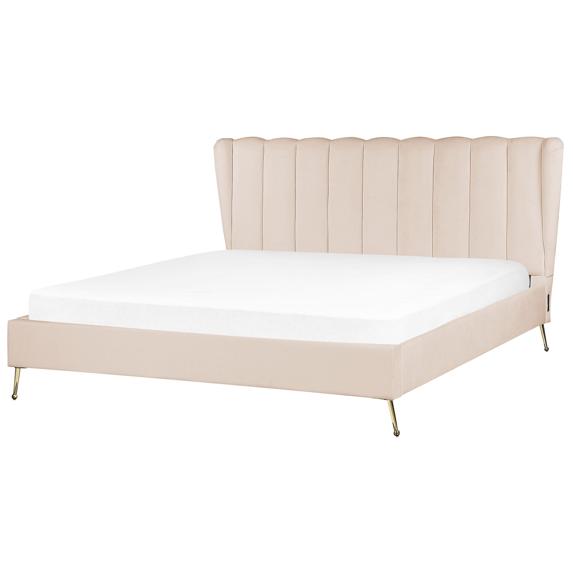 POLSTERBETT 180/200 cm Beige Miribel - Beige, Textil (180/200cm) - Beliani