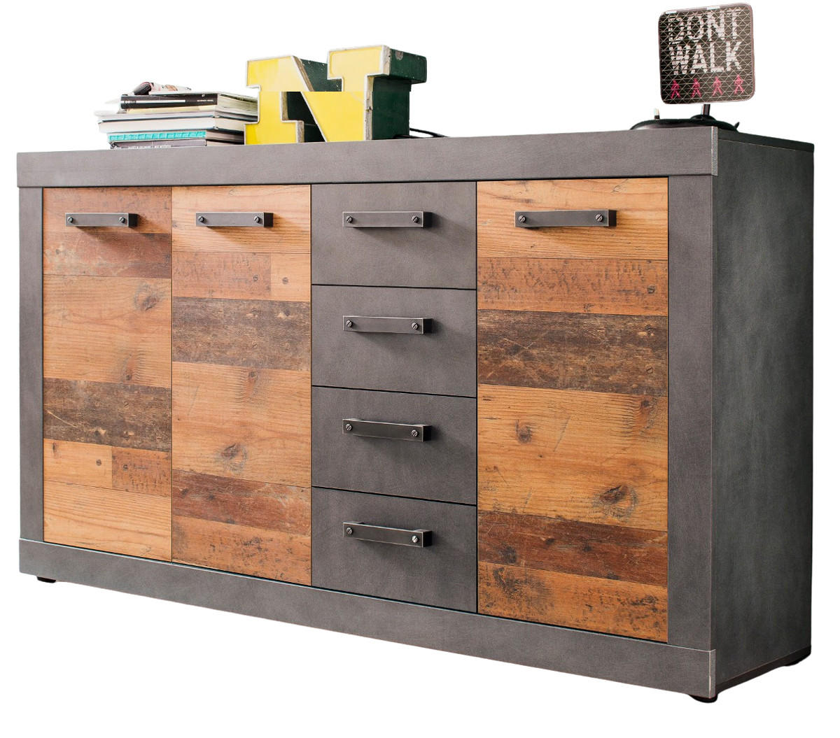 Top.Furn Kommode Braun, Grau 151x86x37 cm