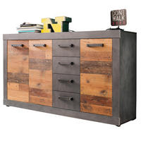 KOMMODE Used Wood Altholz Design mit Grau 151 cm, SIDEBOARD mit viel Stauraum - Silberfarben/Schwarz, Holzwerkstoff/Kunststoff (151/86/37cm) - Top.Furn