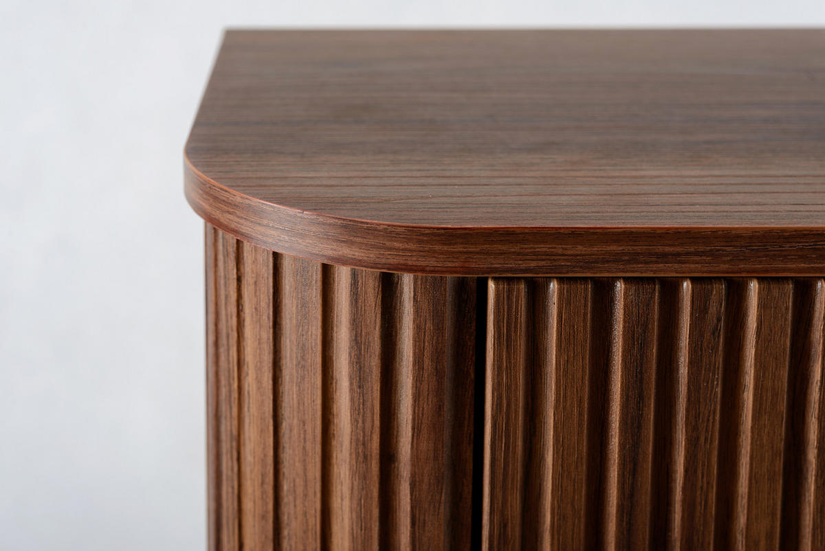 BADEZIMMERSCHRANK, Eiche-Nussbaum, Goldener Griff, 35,5 x 139 x 31,5 cm - Dunkelbraun/Goldfarben, Holzwerkstoff/Kunststoff (35.5/139/31.5cm) - 3XE LIVING