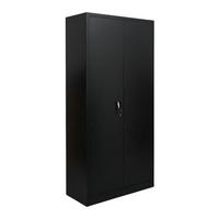 FLÜGELTÜRENSCHRANK Elephant komplett montiert 180x80x40cm 4 Ebenen Schwarz - Schwarz, Metall (80/180/40cm) - PROREGAL
