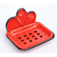 SEIFENHALTER Emaille Rot 13 cm 918100 - Rot, Glas (13/7/11cm) - DanDiBo