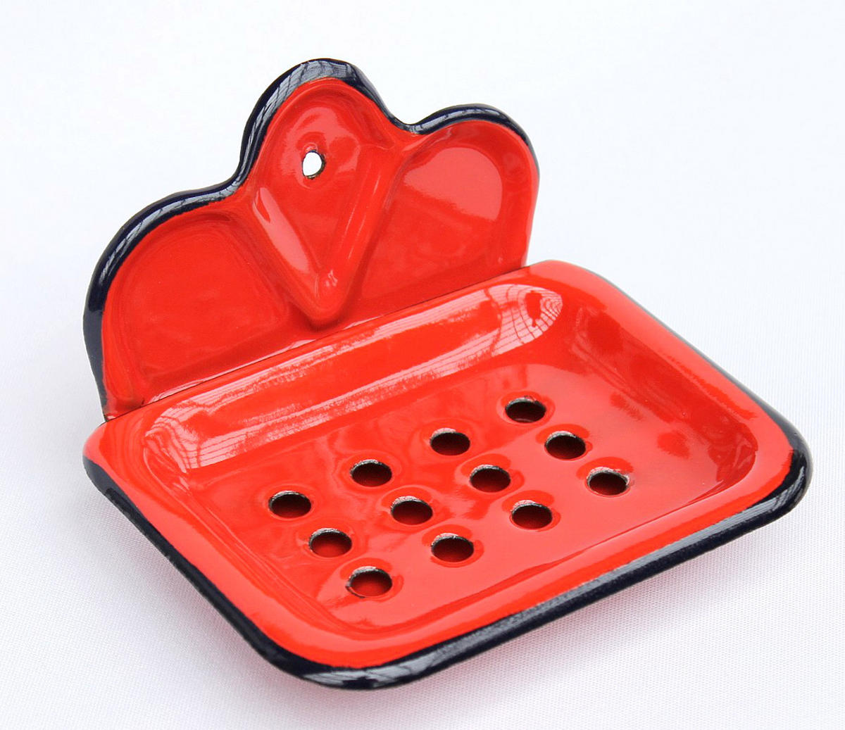 SEIFENHALTER Emaille Rot 13 cm 918100 - Rot, Glas (13/7/11cm) - DanDiBo
