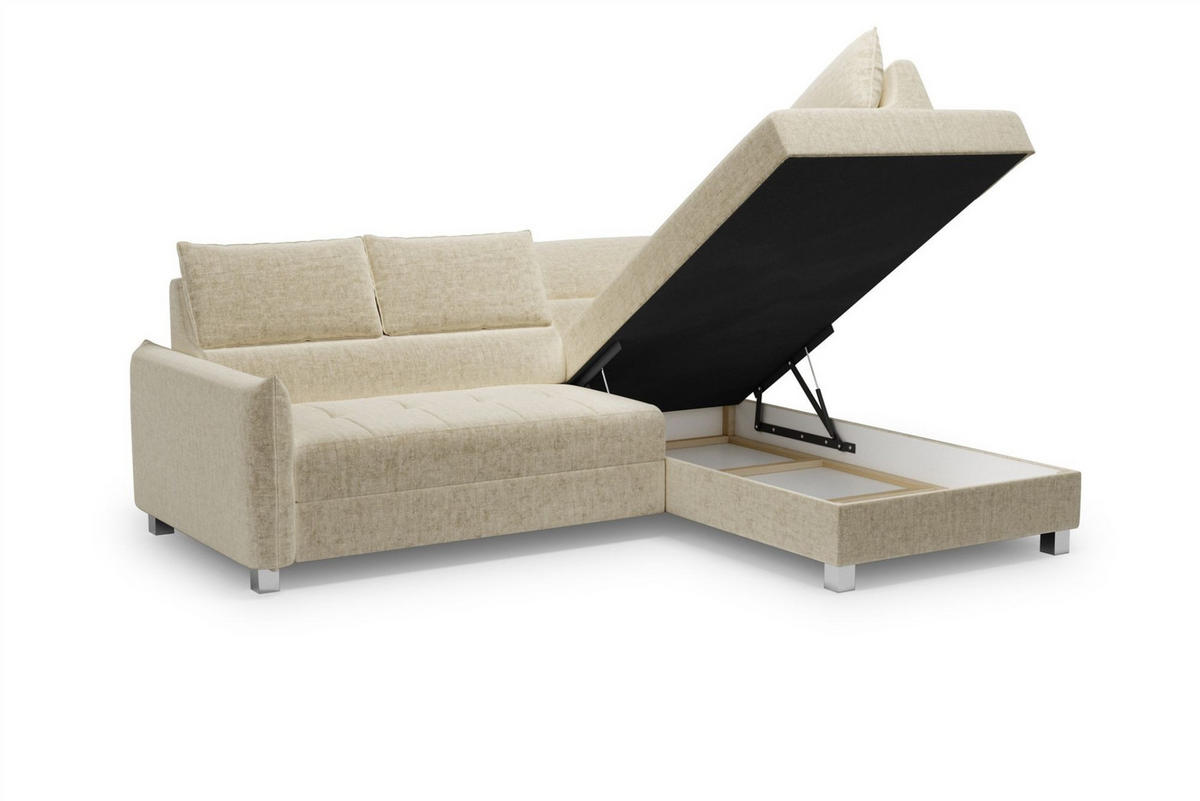 ECKSOFA Marno - Creme, Holzwerkstoff/Textil (260/200cm) - Fun Möbel