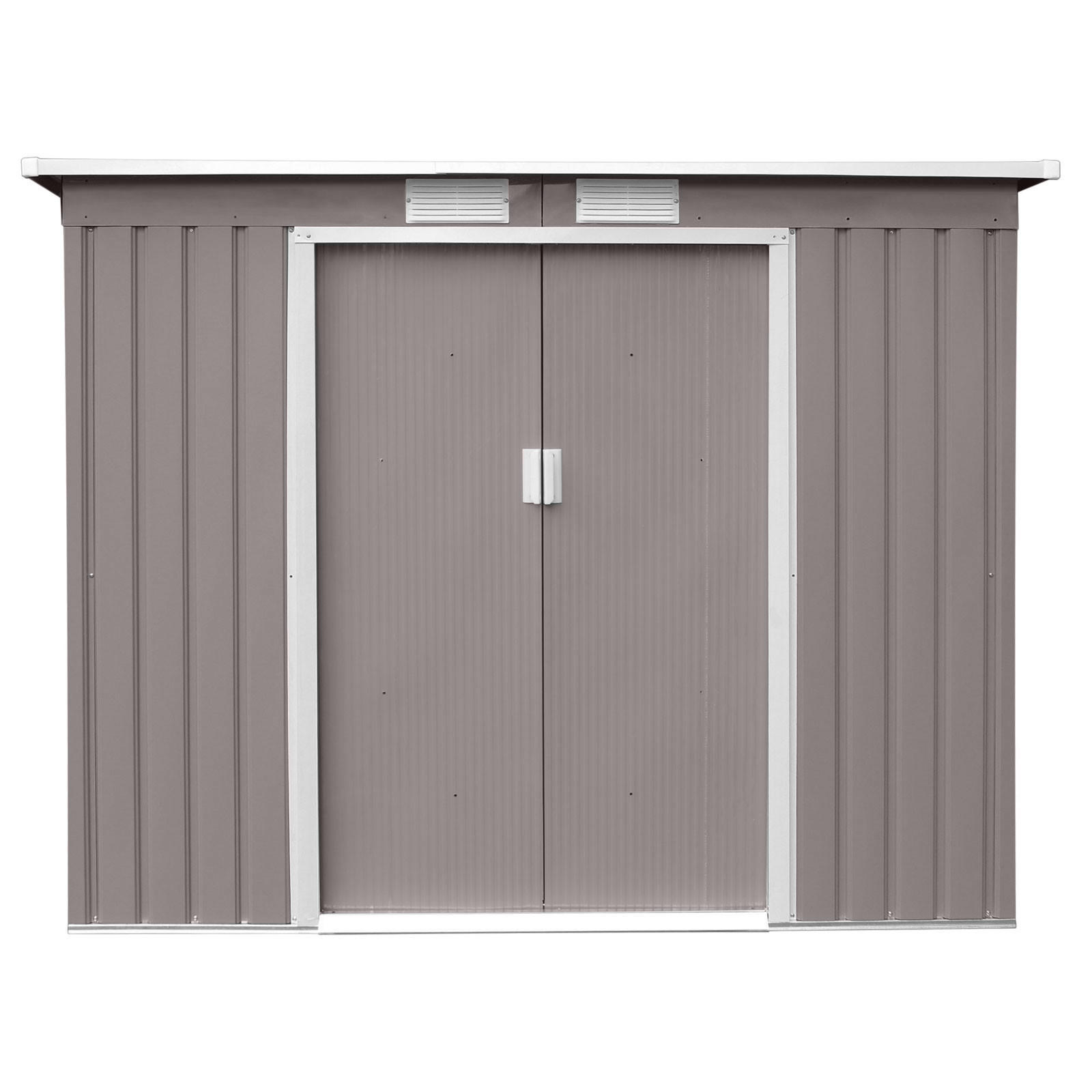 GERÄTEHAUS P100 Metall Hellgrau - Grau, Metall (130/173/213cm) - HATTORO