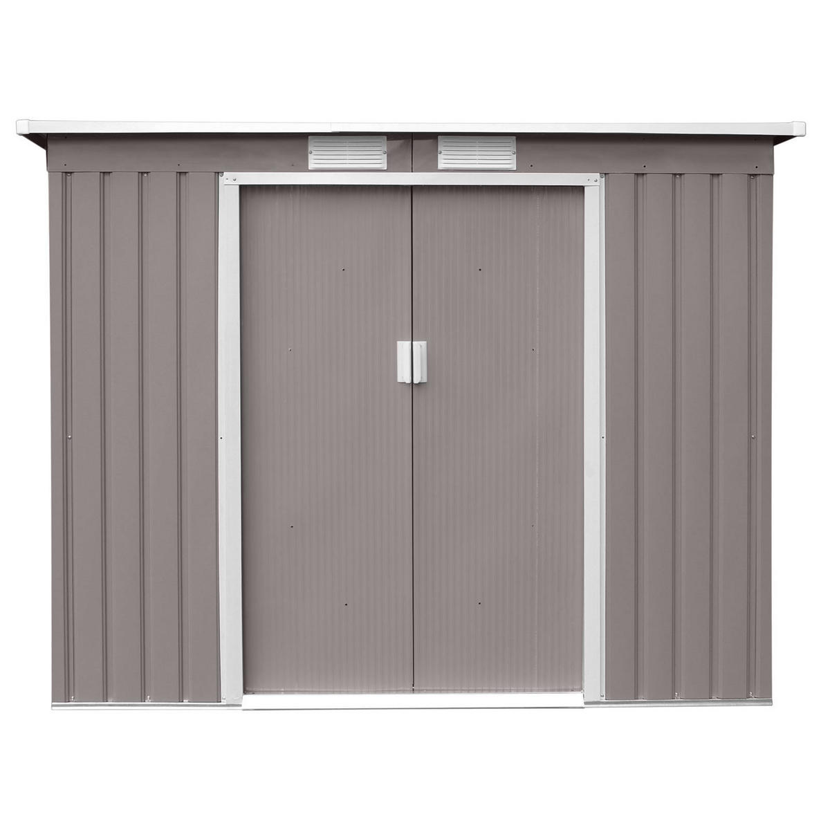 GERÄTEHAUS P100 Metall Hellgrau - Grau, Metall (130/173/213cm) - HATTORO