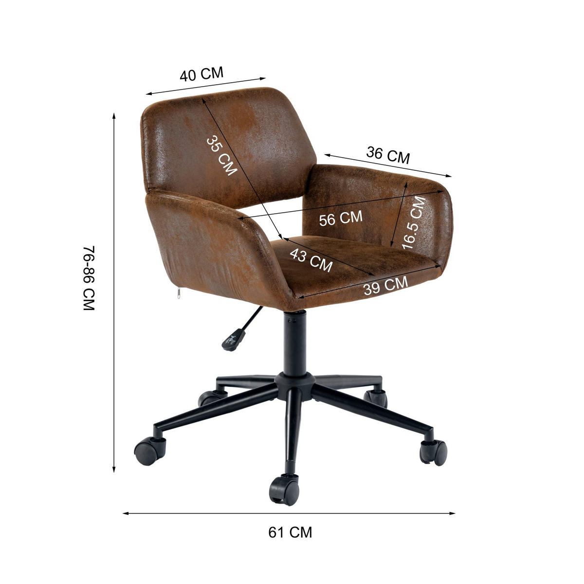 KINDERDREHSTUHL braun - Braun, Holzwerkstoff/Textil (55/85/56cm) - Urban Meuble