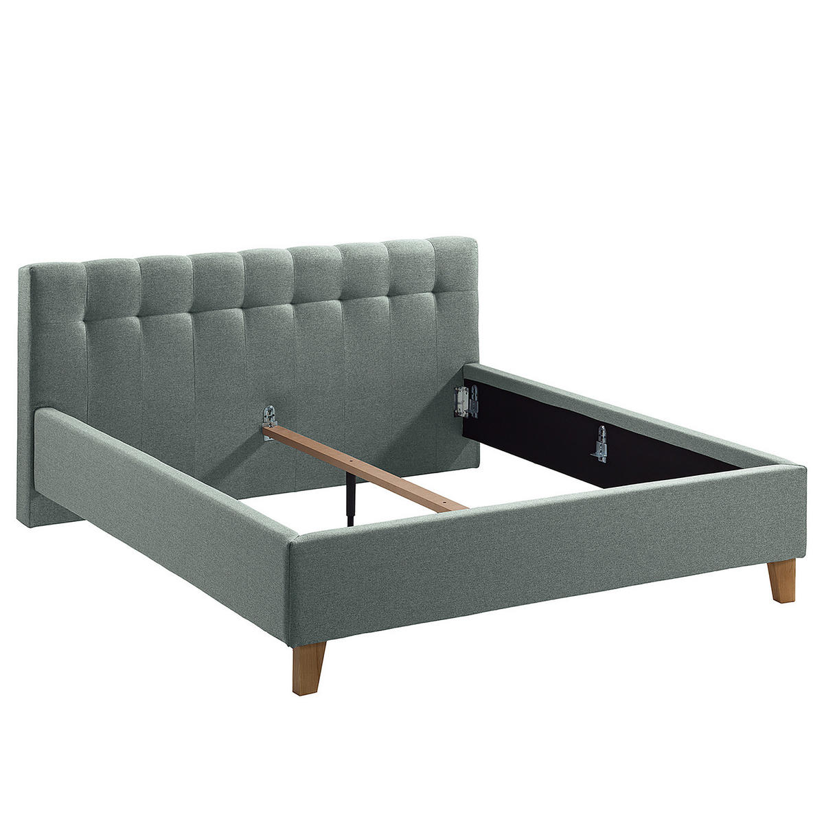 POLSTERBETT - Webstoff - Mintgrün, Holz/Textil (180/200cm) - home24