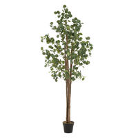 KUNSTPFLANZE Eukalyptus - Anthrazit/Grün, Holz/Kunststoff (210cm) - ML-DESIGN