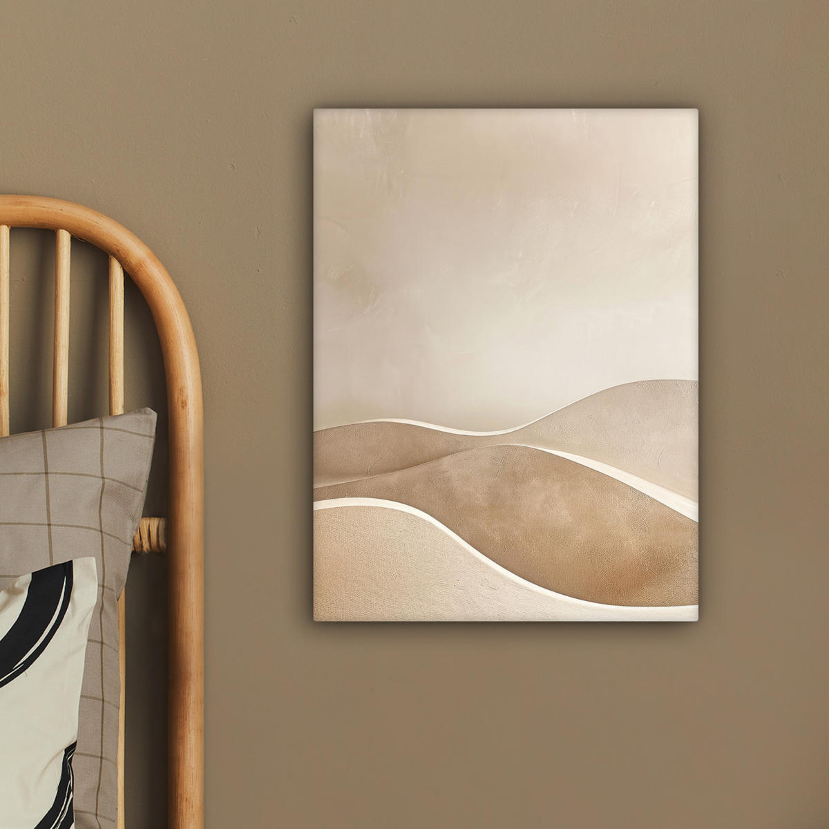 LEINWANDBILD Beige - Natur - Abstrakt - Modern 30x40 cm - Beige, Textil (30/40cm) - MuchoWow