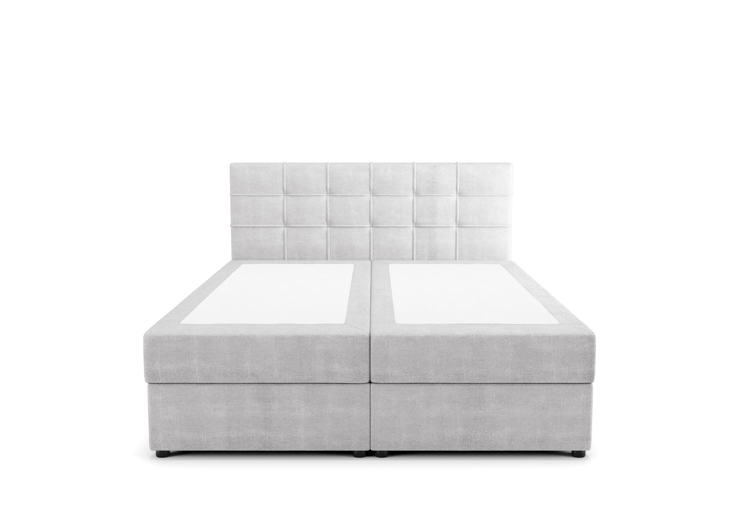 BOXBETT KIDA mit Matratze H3, Bonell und Topper 120x200 Curio 80 - Hellgrau, Textil (120/200cm) - Bedante