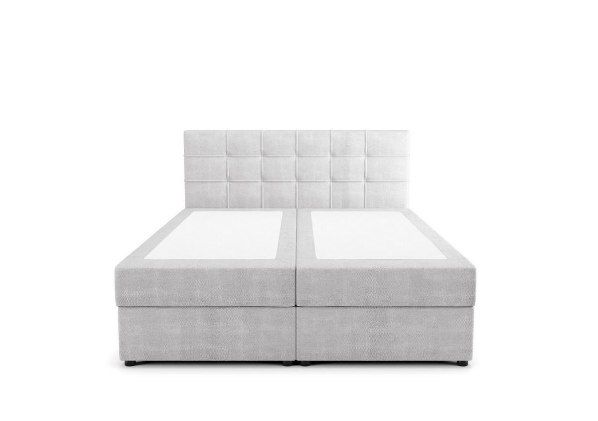 BOXBETT KIDA mit Matratze H3, Bonell und Topper 120x200 Curio 80 - Hellgrau, Textil (120/200cm) - Bedante