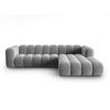ECKSOFA modular rechts Lupine aus Samt grau 4 Sitzplätze - Grau, Textil (177/290cm) - Micadoni