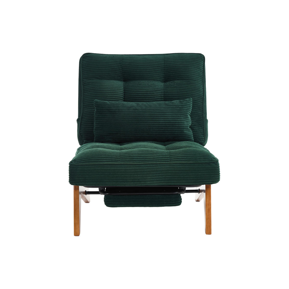 RELAXSESSEL verstellbare Rückenlehne mit Lendenkissen, DE-42243, Dunkelgrün - Grün, Holz (73/90/127cm) - ComfortXL