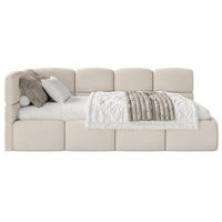 JUGENDBETT Cloudy Creme 120 cm, Chenille - Creme/Schwarz, Kunststoff/Textil (120/200cm) - Selsey