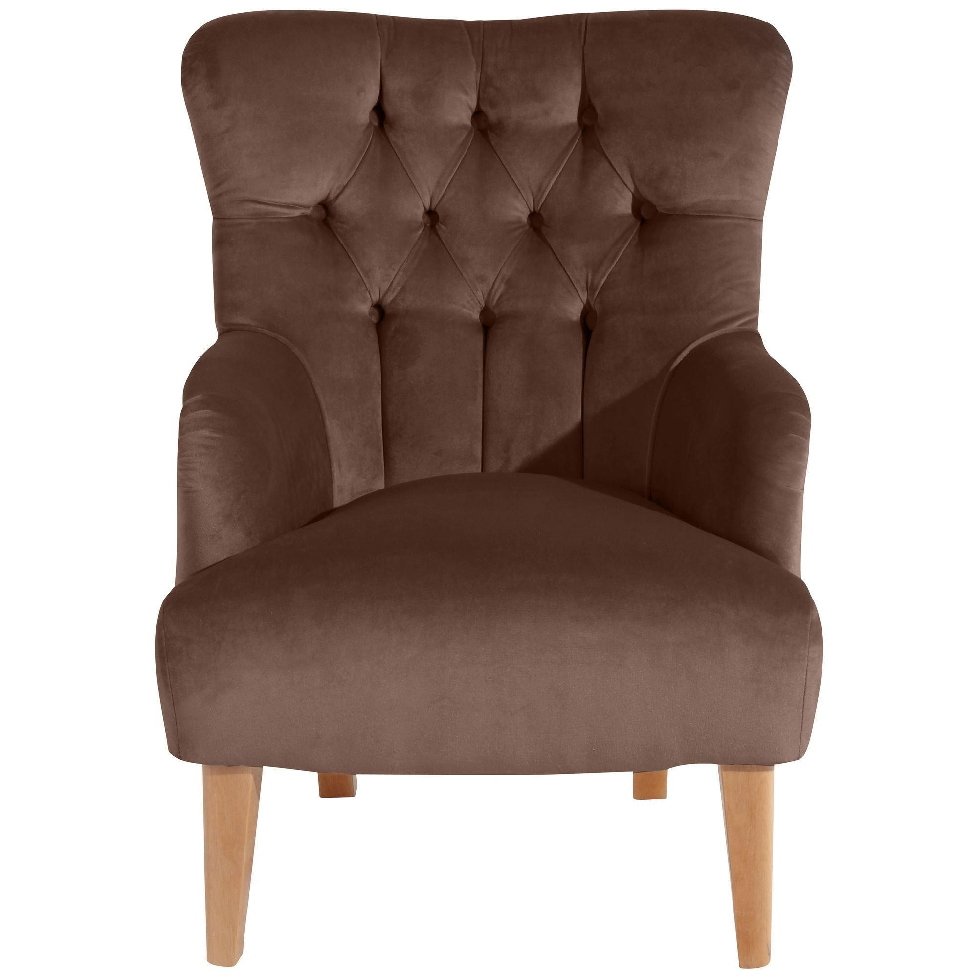SESSEL Kaiya Bezug Samtvelours Buche natur / braun - Braun, Kunststoff (71/97/82cm) - 58aufmkessel