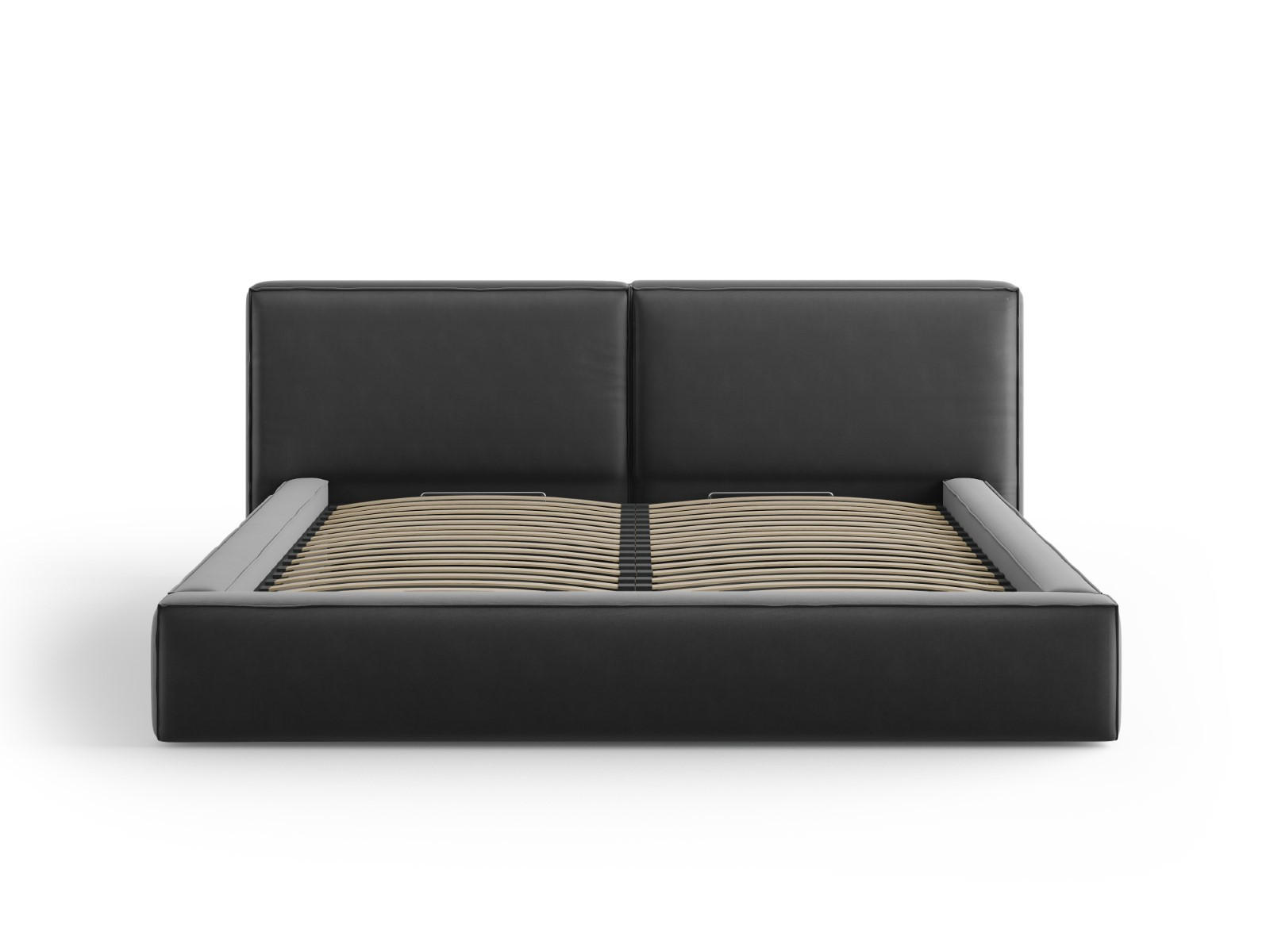 BETT mit Bettkasten und Kopfteil Jodie aus Samt grau 200x200cm - Grau, Textil (200/200cm) - Micadoni