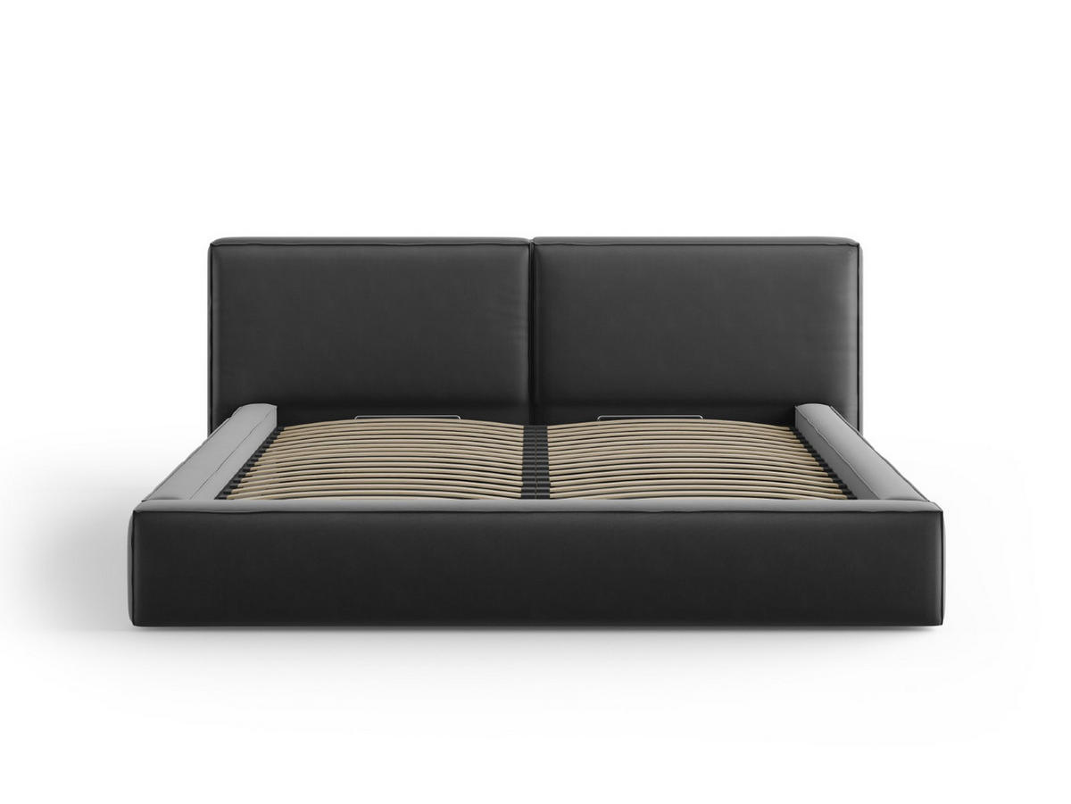 BETT mit Bettkasten und Kopfteil Jodie aus Samt grau 200x200cm - Grau, Textil (200/200cm) - Micadoni