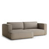 ECKSOFA MIT SCHLAFFUNKTION Velto Beige Samtstoff - Beige/Schwarz, Holz/Holzwerkstoff (152/250cm) - Maison de Reve