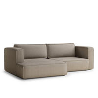 ECKSOFA MIT SCHLAFFUNKTION Velto Beige Samtstoff - Beige/Schwarz, Holz/Holzwerkstoff (152/250cm) - Maison de Reve