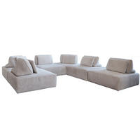 MODULSOFA WIOLO SOFT 6 MODULE 6 KISSEN Hellgrau Cord - Hellgrau/Schwarz, Kunststoff/Textil (333/84/333cm) - KAWOLA