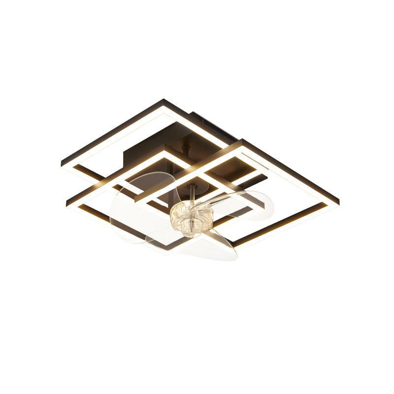 LED stropní ventilátor 37/37/16,5 cm - černá, kov (37/37/16.5cm) - Nettlife