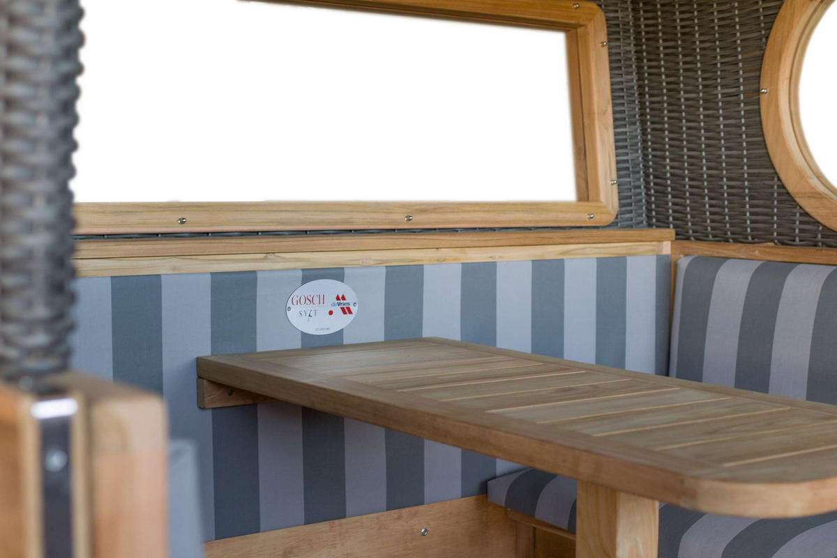 STRANDKORB 6-Sitzer Gosch Lounge Teak - Braun/Grau, Holz/Metall (158/207/200cm) - Mr. Deko