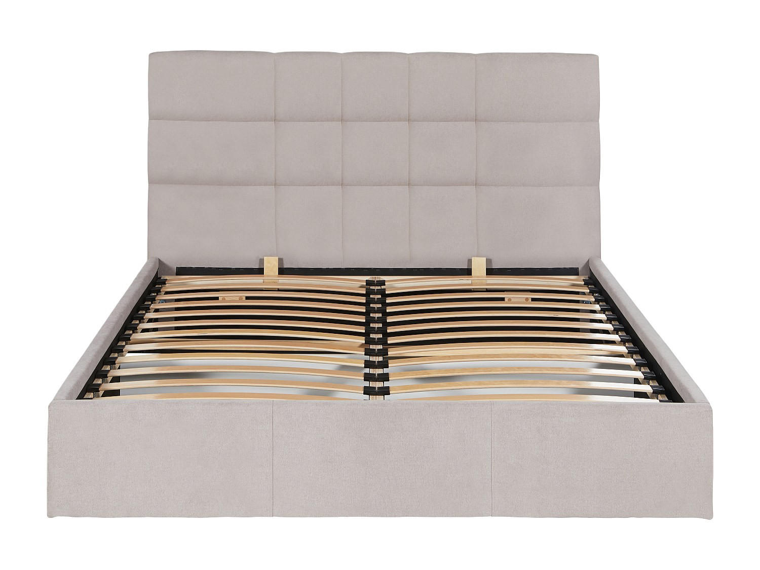 BETT mit Bettkasten - 2 Personen - Stoff - Beige - Beige, Textil (160/200cm) - Vente-Unique