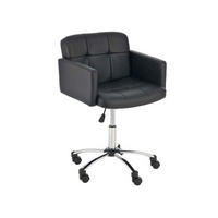 ARBEITSHOCKER Lausanne Kunstleder schwarz - Schwarz, Metall (60/89/52cm) - TPFLiving