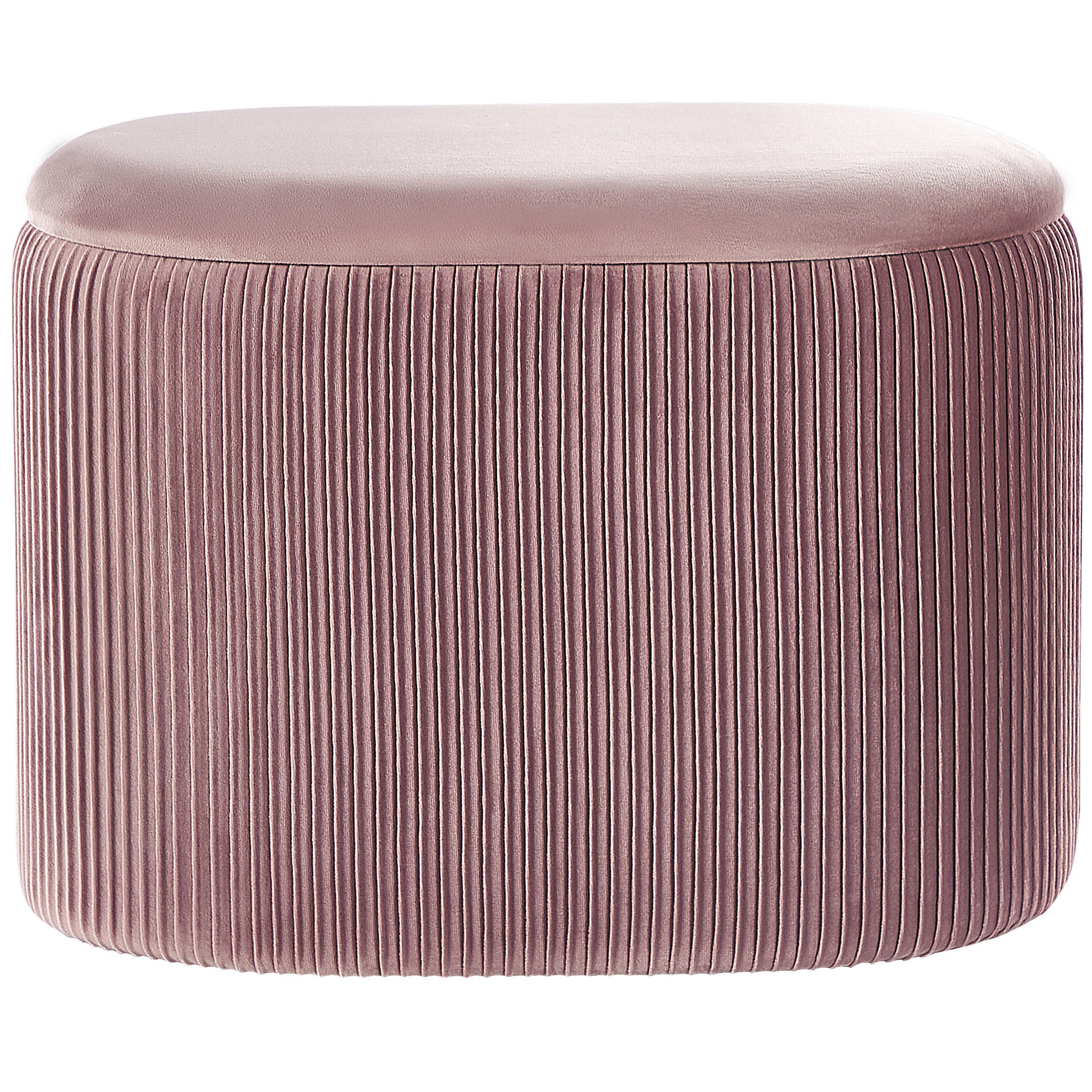 Thumbnail - Beliani Pouf, Pink, Textil, 1-Sitzer, Oval, 55x41x35 cm, Wohnzimmer, Hocker, Poufs