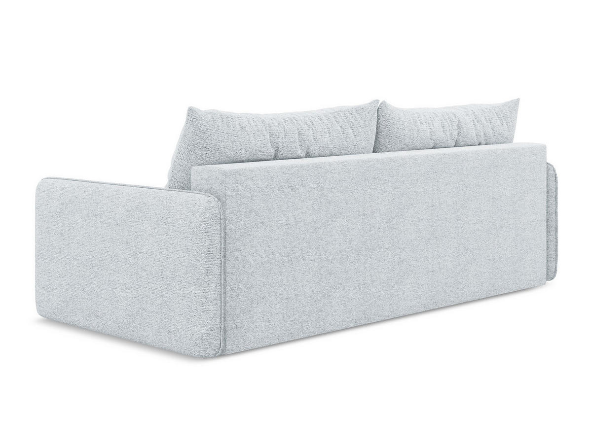 3-SITZER SOFA mit Schlaffunktion Chenille Stoff Blau - Blau/Schwarz, Kunststoff/Textil (216/86/105cm) - Makamii