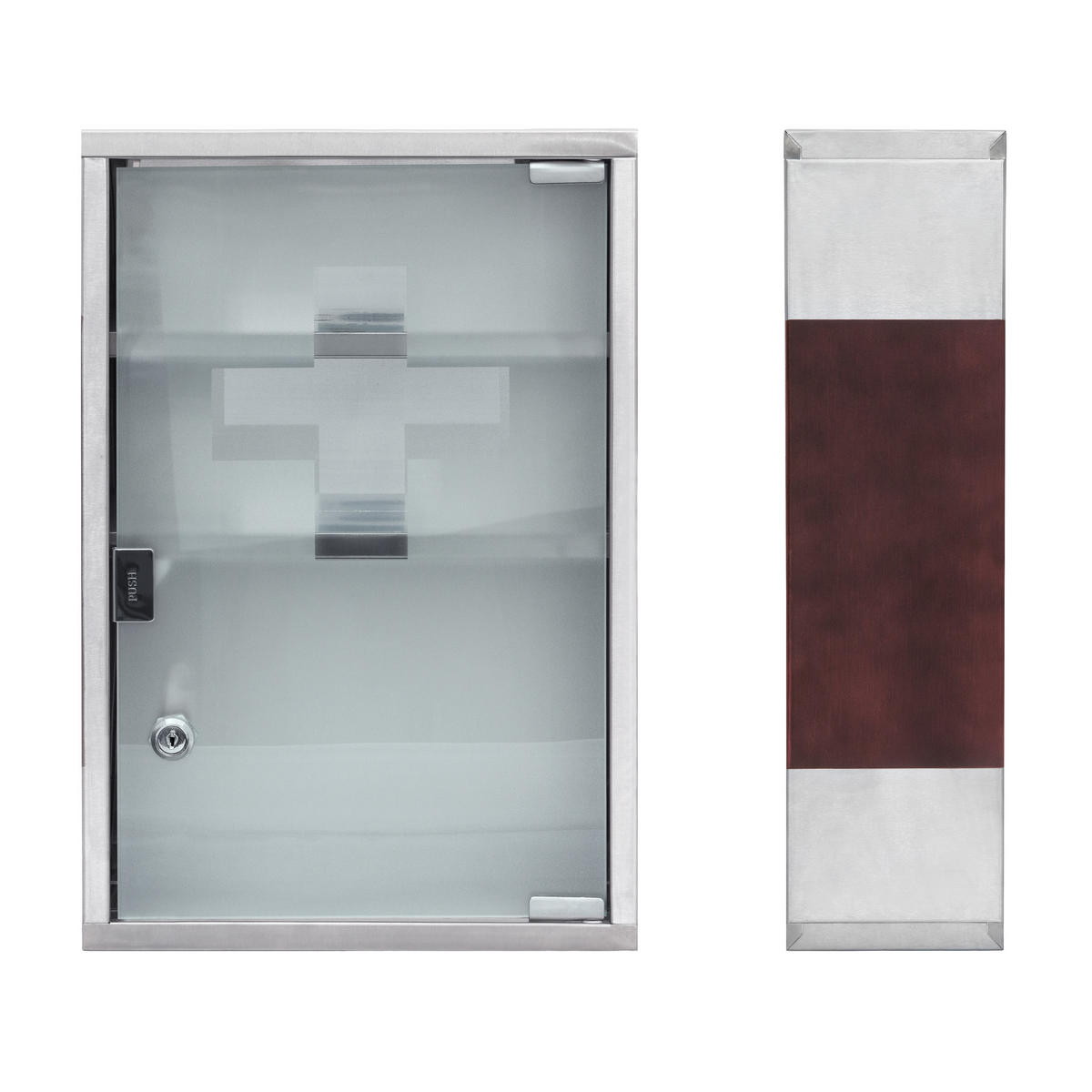 MEDIZINSCHRANK - Multicolor, Glas/Metall (30/45/12cm) - Relaxdays