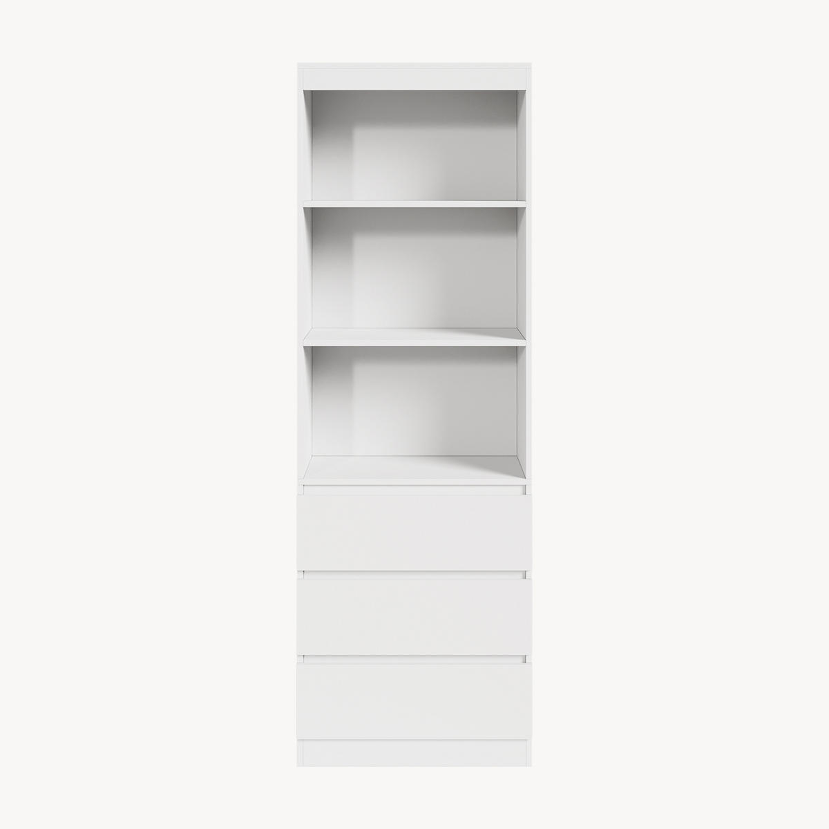 KNIHOVNA Les - bílá, kompozitní dřevo (60/180/35cm) - [en.casa]