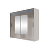 KLEIDERSCHRANK London VII, mit RGB LED Beleuchtung - Kaschmir/Silberfarben, Holzwerkstoff/Kunststoff (180/215/58cm) - MIRJAN24