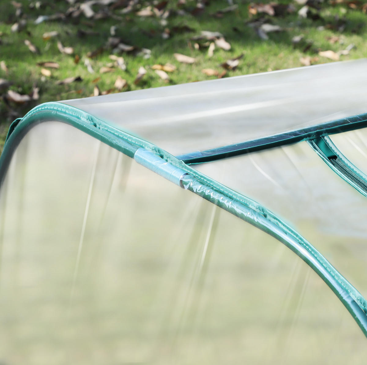 GEWÄCHSHAUS 395/100/80 cm Transparent aus PVC mit 4 Reißverschlussfenstern - Transparent, Kunststoff (100/80/395cm) - OKMYHOME