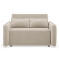 2-SITZER SCHLAFSOFA Duelia Beige, hydrophobe Chenille - Beige/Schwarz, Textil/Metall (144/85/124cm) - Selsey