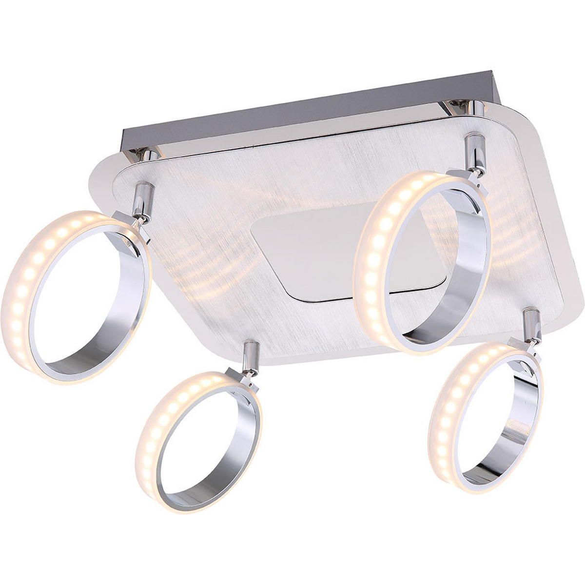 LED DECKENLEUCHTE IDAHO Chrom Silber - Silberfarben, Metall (30/30/19cm) - Globo Lighting