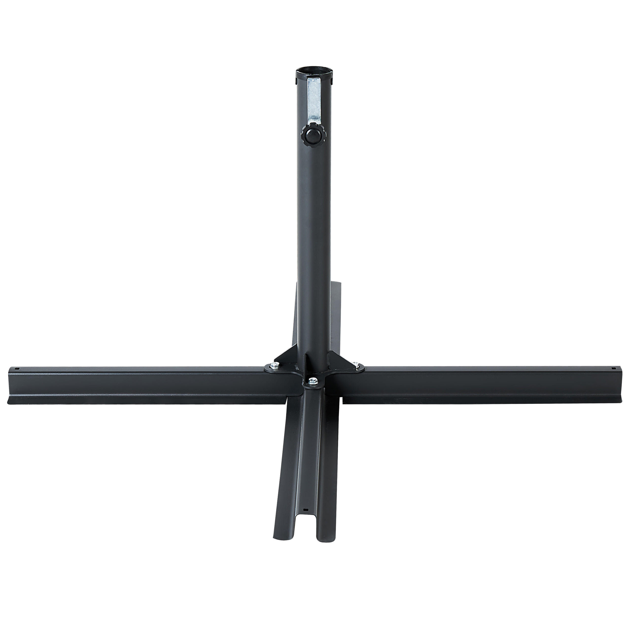 SONNENSCHIRMSTÄNDER schwarz Kreuzfuß 100/100 cm Vicchio - Schwarz, Metall (100/100cm) - Beliani