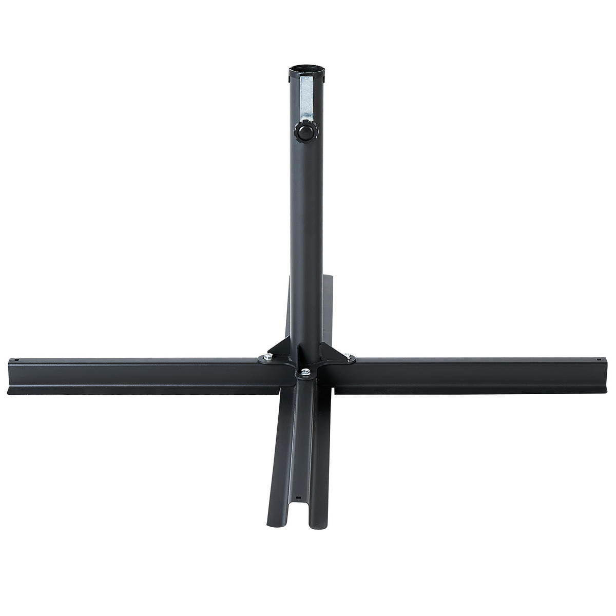 SONNENSCHIRMSTÄNDER schwarz Kreuzfuß 100/100 cm Vicchio - Schwarz, Metall (100/100cm) - Beliani