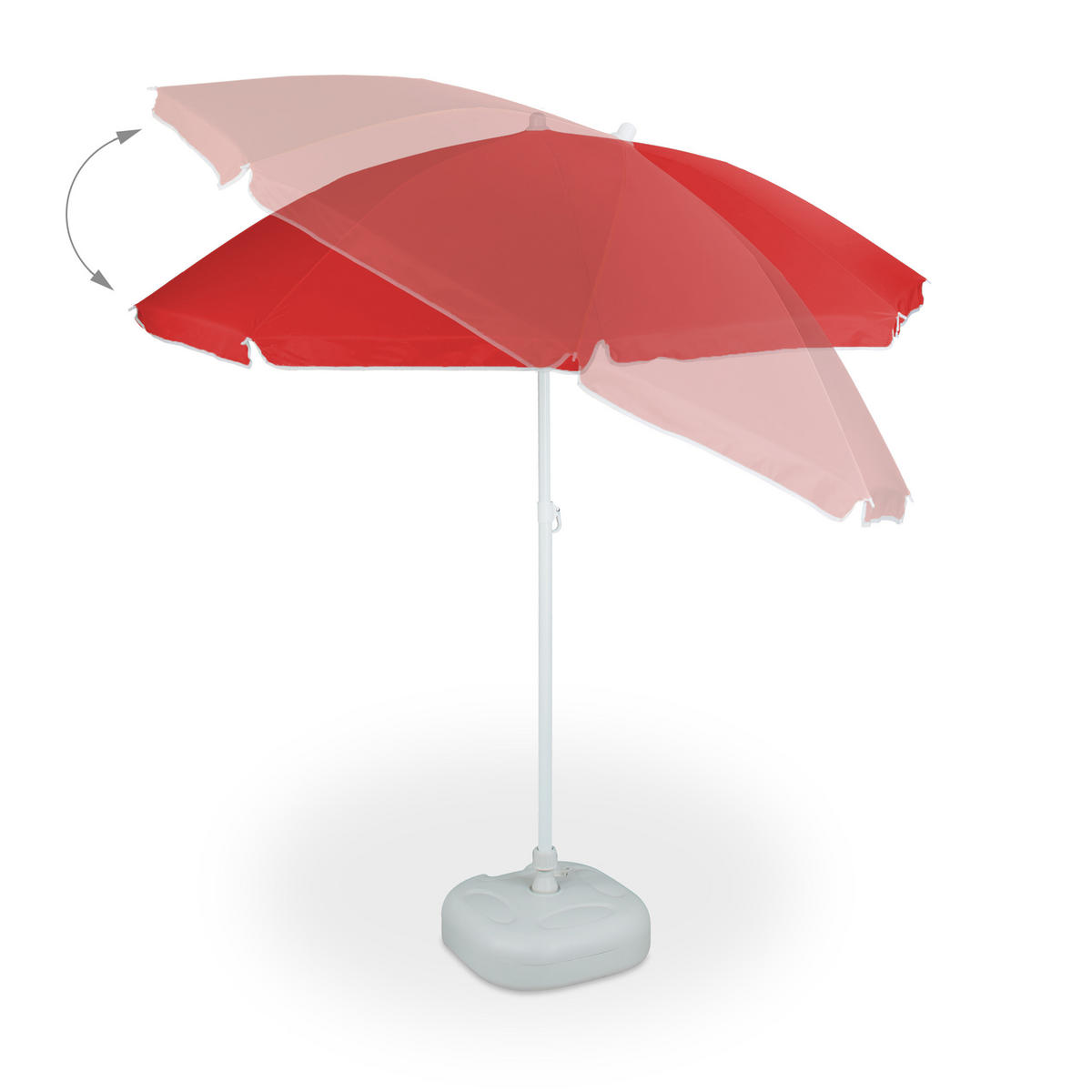 SONNENSCHIRM - Rot, Textil/Metall (180/180cm) - Relaxdays