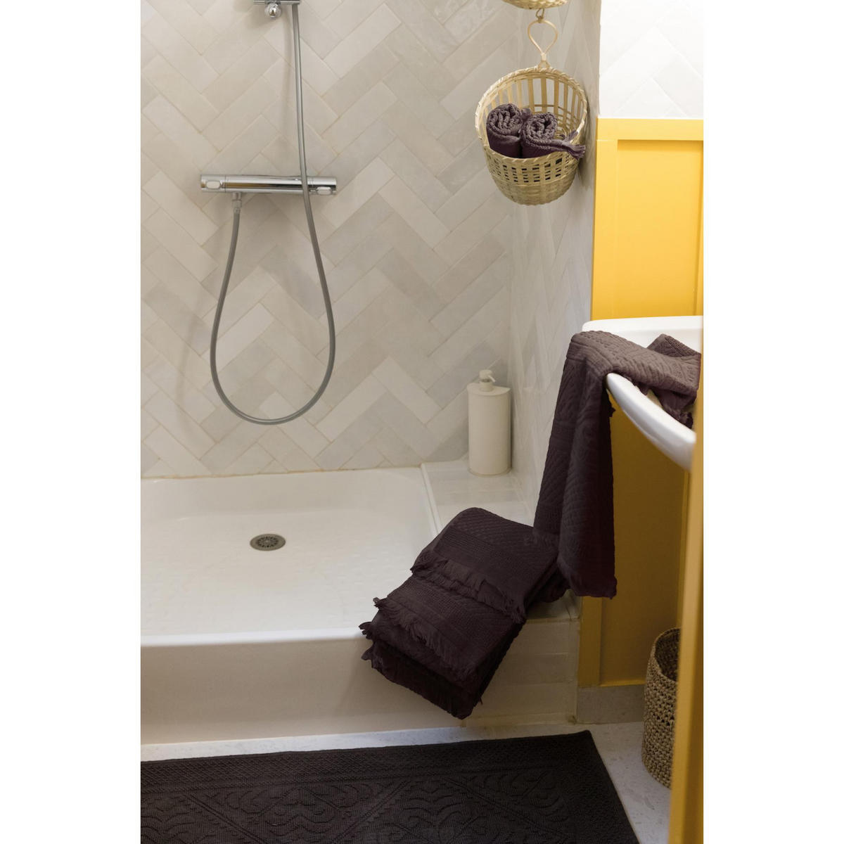 BADEMATTE Enzo ebenbraun 54 x 110 cm - Dunkelbraun, Textil (54/110cm) - Vivaraise