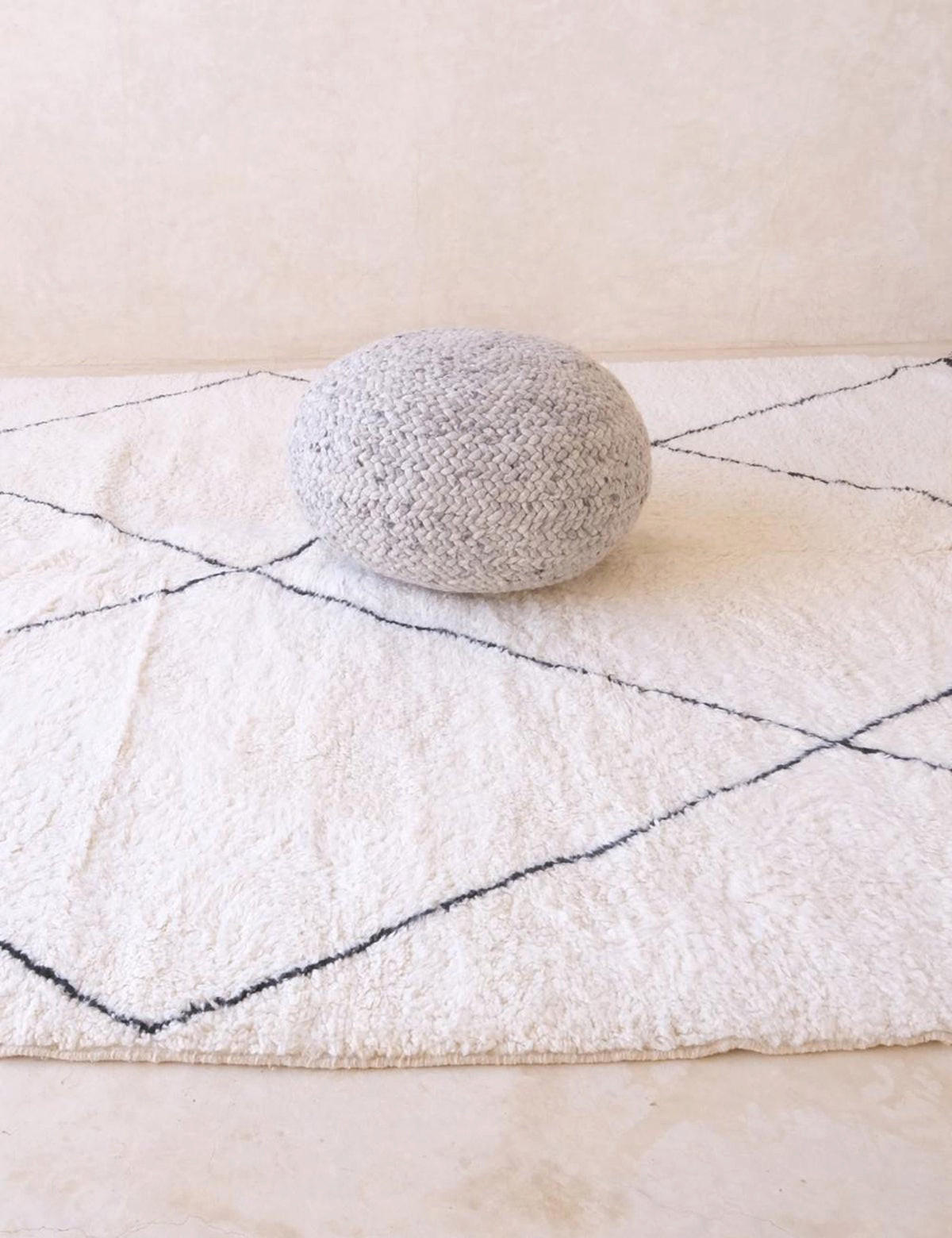 BERBERTEPPICH grafisch Wolle 260x 352 cm - Weiß, Naturmaterialien (260/352cm) - AFK Living