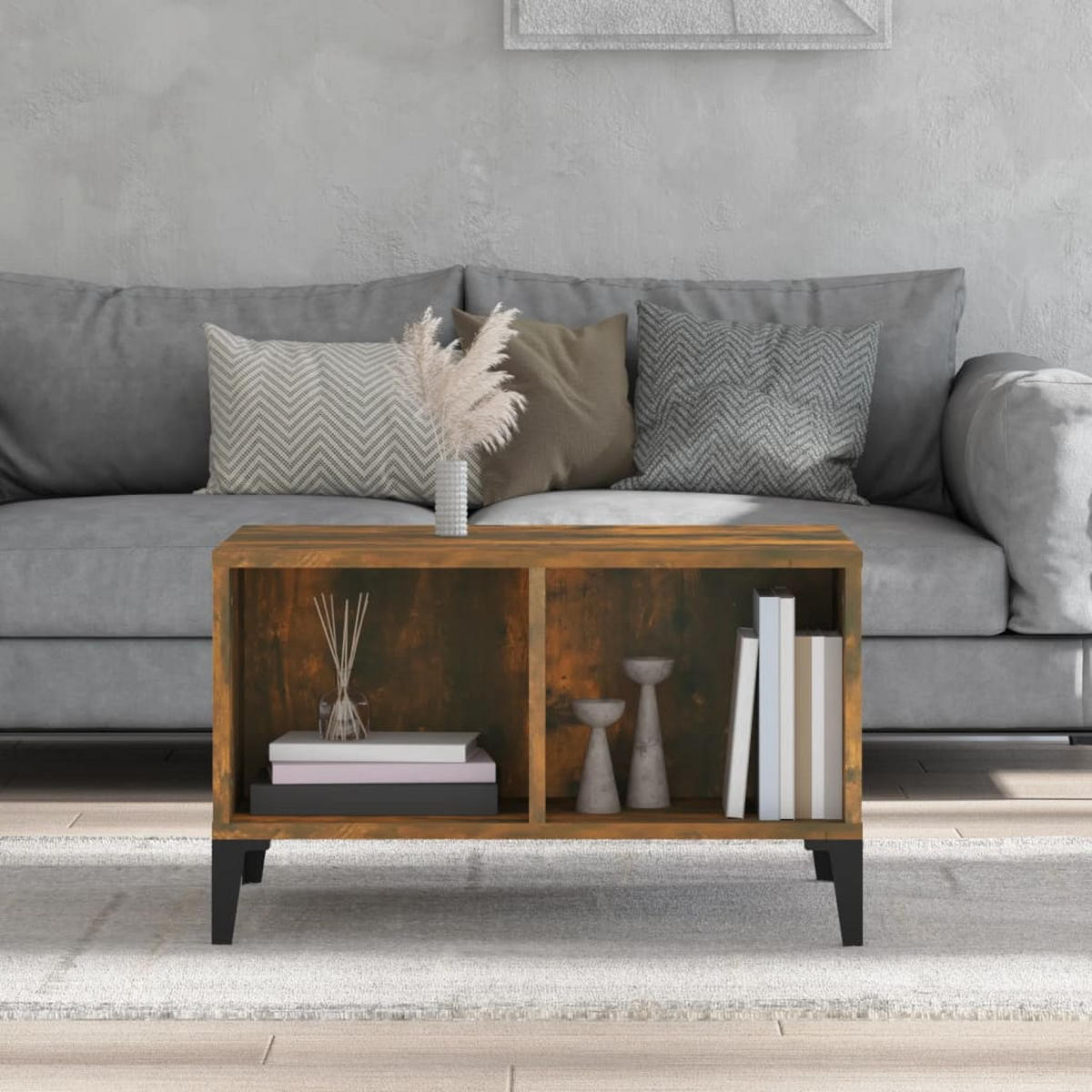 COUCHTISCH Räuchereiche 60x50x36,5 cm Holzwerkstoff - Braun, Holzwerkstoff (60/50/36.5cm) - furnicato