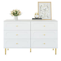 SIDEBOARD 120/40/75 cm Weiß aus MDF und Holzwerkstoff mit 6 Schubladen - Weiß, Holzwerkstoff (120/75/40cm) - OKWISH