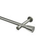 GARDINENSTANGEN-SET Prestige Sitra 400 cm (geteilt in 2 x 200 cm), 1-läufig (ohne Ringe), 20 mm Ø Edelstahl-Optik - Edelstahlfarben, Metall (400cm) - INTERDECO